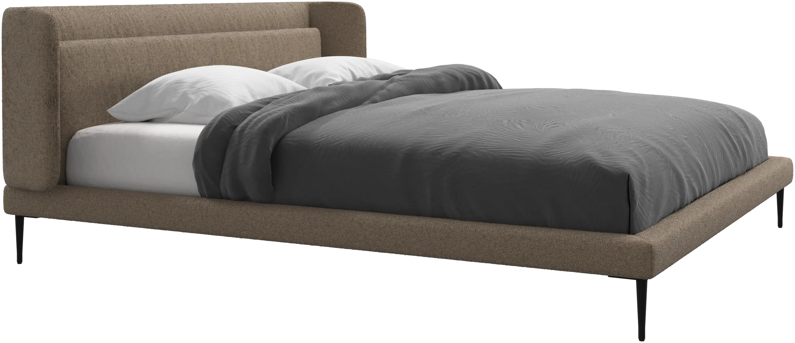 Austin bed, excl. mattress - BROWN LAZIO/BLACK LEG